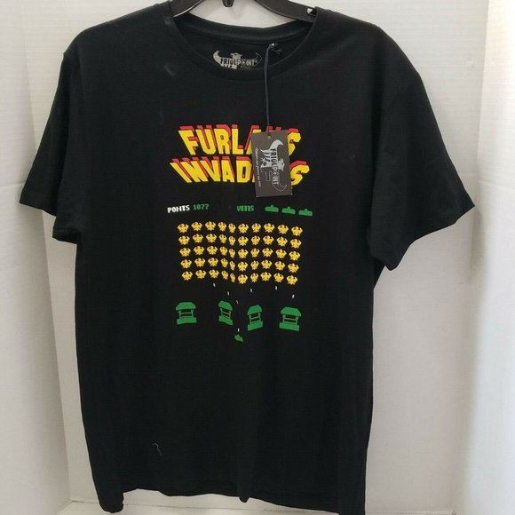 Friul Point Tee T Shirt Mens Black Graphic FURLANS INVADERS Computer XL L NWT - Picture 4 of 12